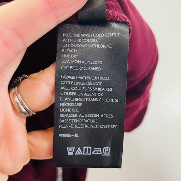 NWT By Anthropologie Sasha Wine Trousers Button Front Tapered Burgundy High Rise - Picture 13 of 16